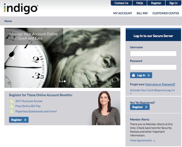 MyIndigoCard Homepage